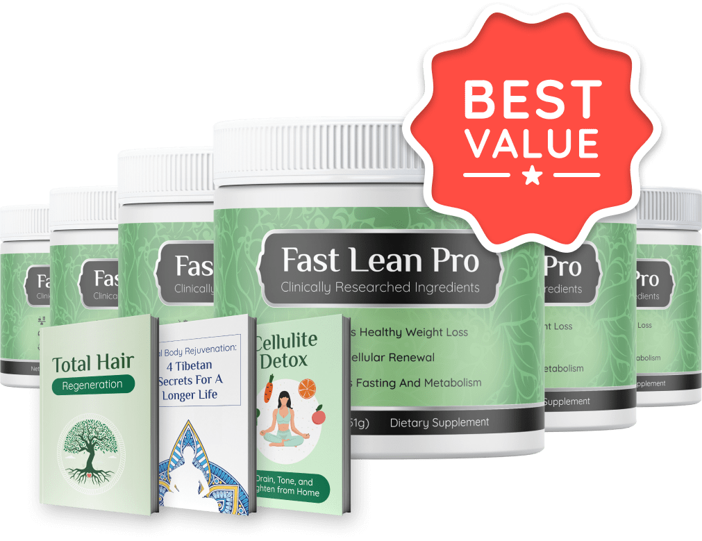 Fast Lean Pro 6 bottle 180 day supply pack with 3 free bonus ebooks, best value