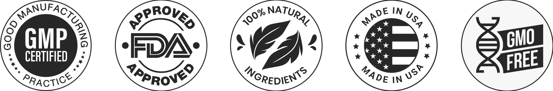Fast Lean Pro certifications: GMP certified, FDA approved facility, 100% natural ingredients, made in USA, GMO free