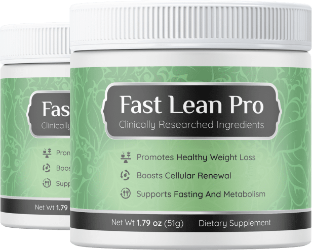 Two jars of Fast Lean Pro dietary supplement powder